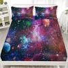 Комплект 3D простыней на резинке Celestial с персонализированным рисунком, серия «Астронавт и звезды» + 1 или 2 наволочки с рисунками звездного неба