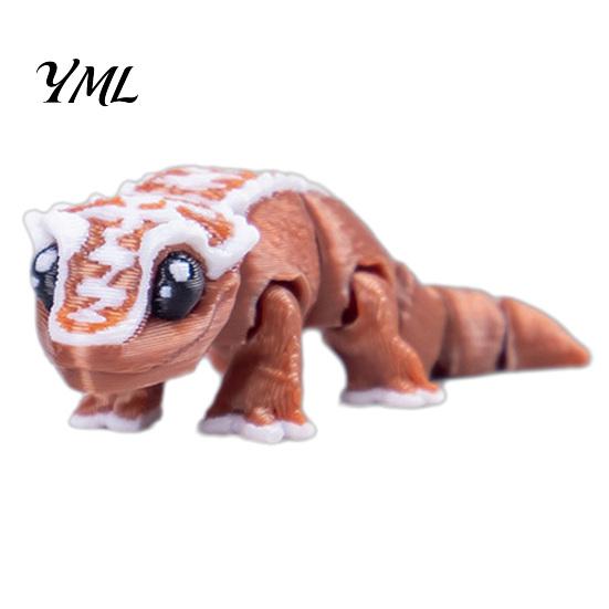 Cartoon Animal Figures 3D Printed Articulated Figurine, Flexible Ornament for Desk Decoration & Micro Landscape Decorations Stress Relief, Plastic