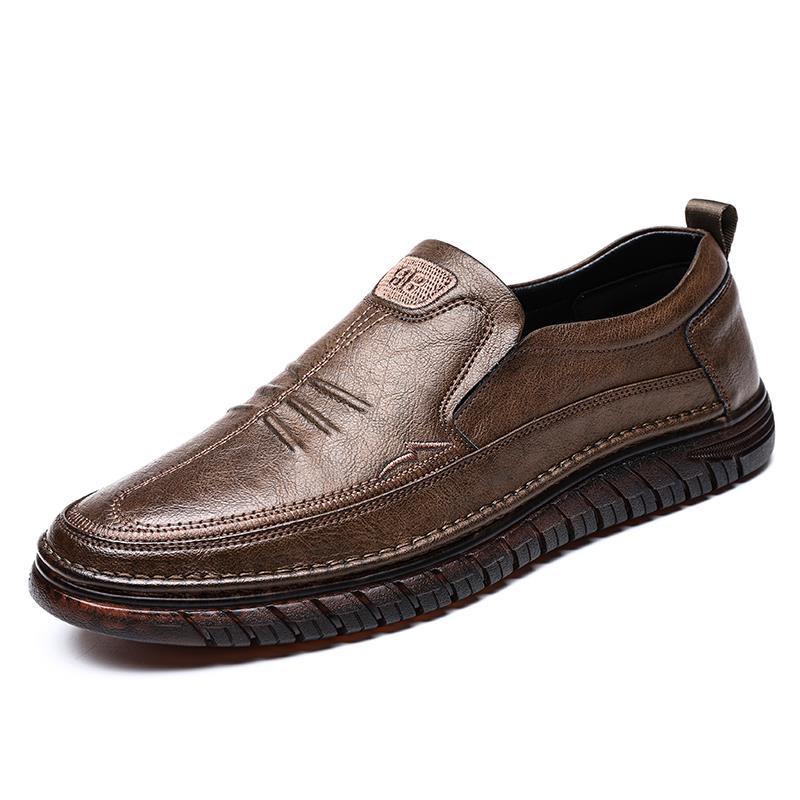 [Hand-stitched + Oxford Soft Sole] Wear In All seasons/Men's Breathable Casual Leather Shoes