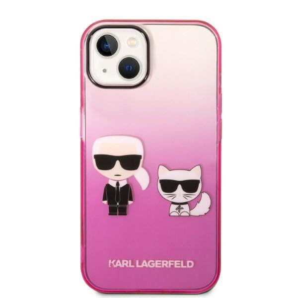 Karl Lagerfeld Klhcp14Mtgkcp Iphone 14 Plus / 15 Plus 6,7 Hardcase Różowy/Pink Gradient Ikonik Karl & Choupette