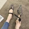 Модные шлепанцы с острым носком и каблуком, женские тапочки и женские сандалии, повседневные сандалии H, летняя обувь по акции, удобная обувь