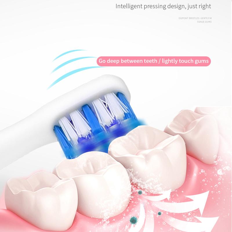 K-SKIN KD300 Звуковая электрическая зубная щетка Зубная щетка для взрослых и детей Звуковая электрическая зубная щетка 4 режима 3 насадки