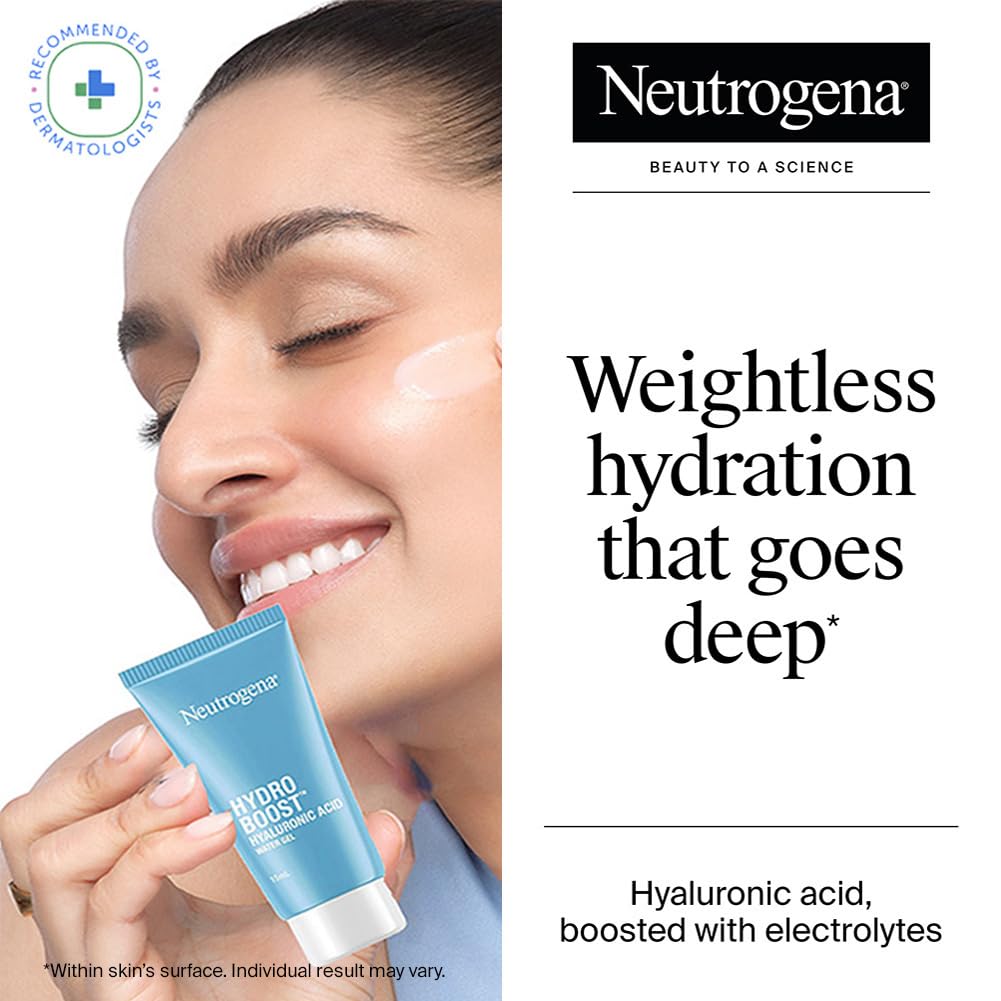 Neutrogena Гидро Буст Увлажняющий крем для лица с гиалуроновой кислотой 15 мл | Без масел, нелипкий, легкий гелевый, быстро впитывающийся