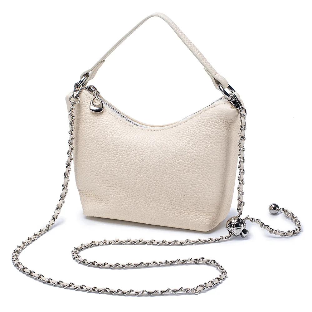 Small Crossbody Bags Purse for Women Detachable Chain Strap Messenger Bag Trendy Leather Dumpling Shape Lightweight Mini Handbag