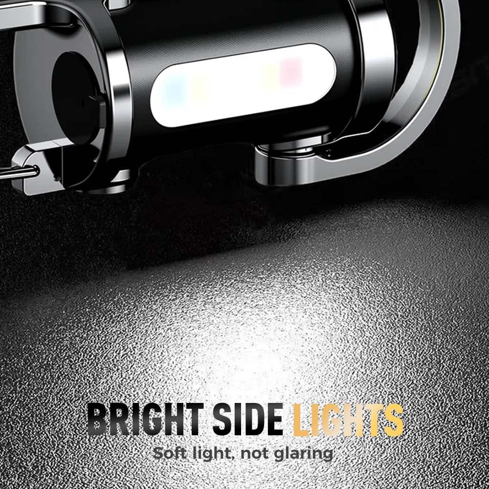 Mini Keychain Flashlight, USB Rechargeable Portable Flashlights Key Chain Light, Waterproof Small Keychain Light Tiny Flashlight for Outdoor (Black)