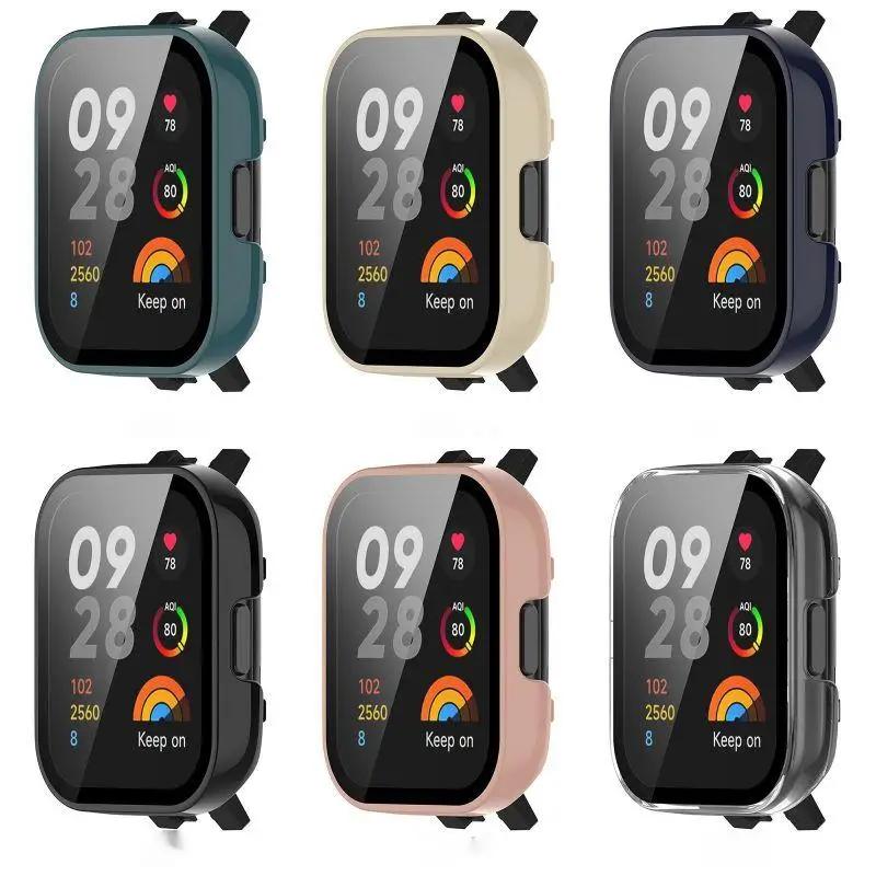 Закаленный стеклянный чехол для Redmi Watch 3/3 Lite/3 Active Smart Watch Strap Bumper Cover Screen Protector для Xiaomi Redmi Watch3