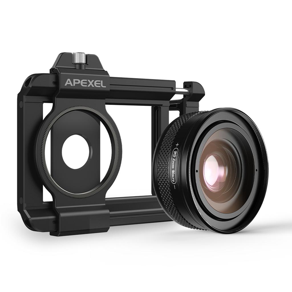 APEXEL APL ZM100 Universal Macro Lens for Phone Aluminum Alloy 10X 20X Magnification F1.05 Large Aperture with Phone