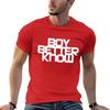 Boy Better Know - Chest Placement (white) T-Shirt Customs Design Your Own Oversized Graphic Tee Blouse T Shirts for Men Pack