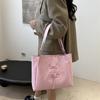 Stylish Black Pink Beige Khaki Large Capacity Chic Bow Tote Bag For Daily Use