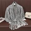 [T375] Ethnic Style Tassel Blanket Thick Pashmina Winter Warm Shawl Wrap Cashmere Jacquard Scarf Women Neckerchief Poncho Stoles