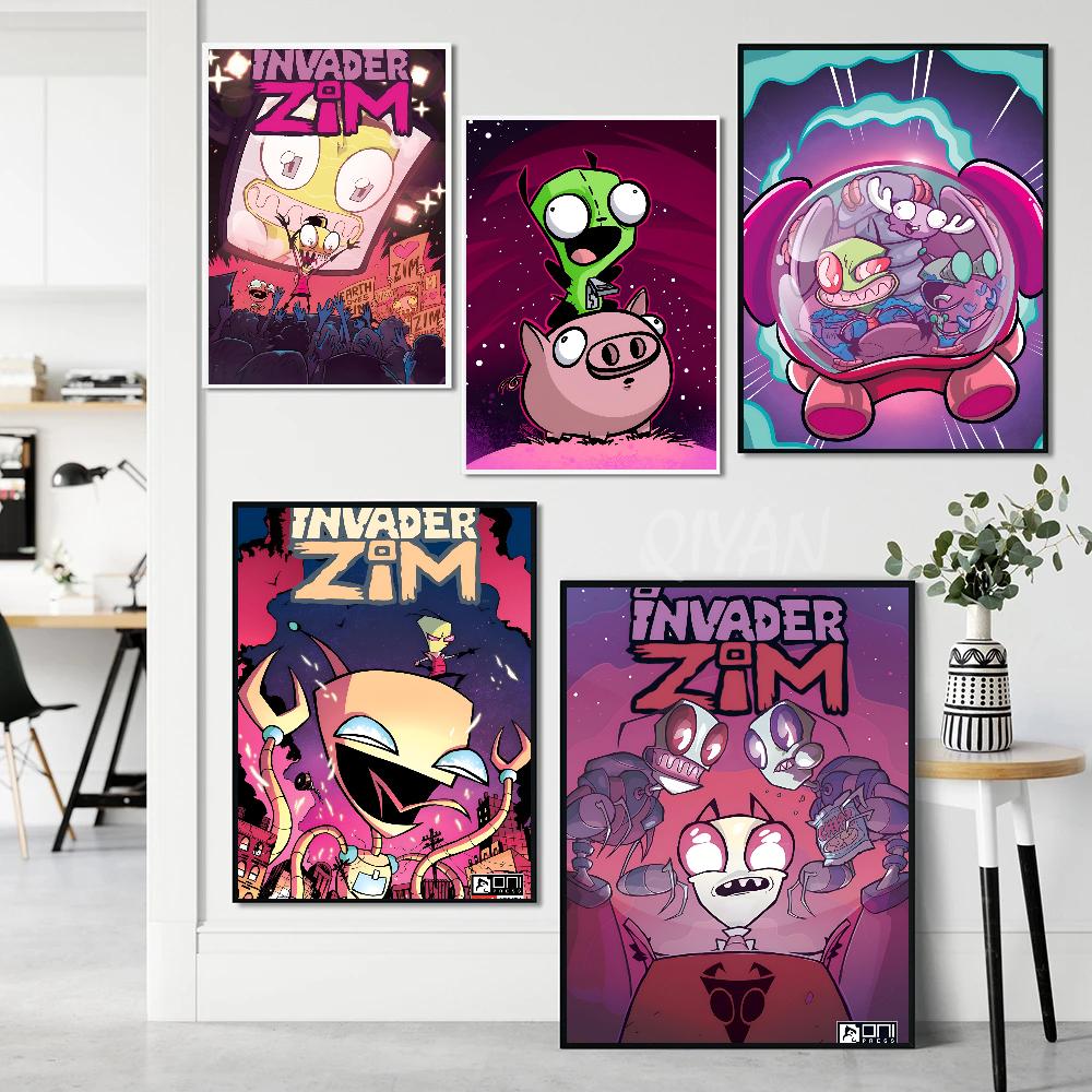 1 шт. Постер I-Invader Zim Постер Бумажный принт Дом Гостиная Спальня Прихожая Бар Кафе Искусство Живопись Украшение