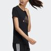 Adidas Футболка с коротким рукавом и принтом логотипа из фольги, женская, черная GP0685