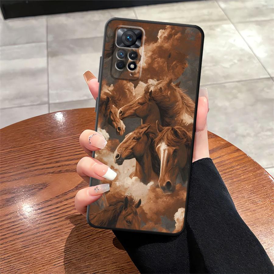 Чехол для Xiaomi Redmi Note 9 13 Pro Plus 10 11 14 11s 12s 10S 9S 12 Pro 7 8 Funda Чехол для телефона Крутая Лошадь