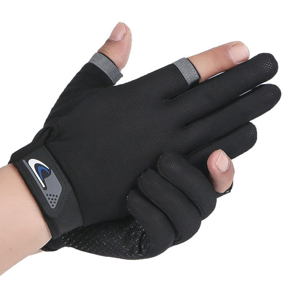 Protective Fishing Gloves 2 Cut Fingers Fingerless Glove Men Women Breathable Anti-slip Fishing Wear Pesca Fitness Cycling Glove