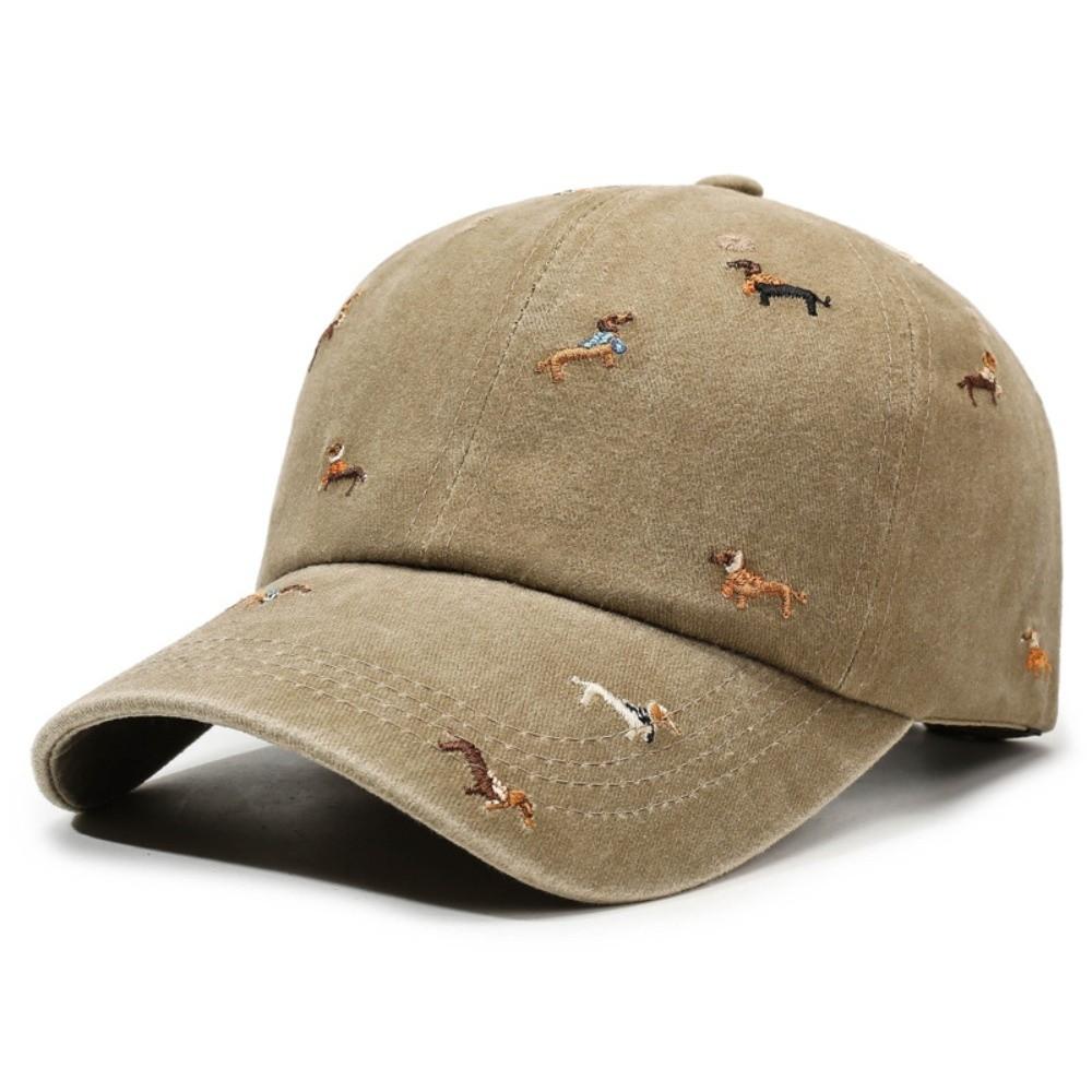 Casual Embroidery Puppy Baseball Cap Uv Protection Versatile Sun Hat Breathable Peaked Cap For Men Women