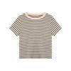 Women's Retro Striped Short-Sleeve T-Shirt, 2024 Summer Casual Loose Fit Trend, Round Neck Top