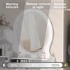 Home Vanity Desk Makeup with Mirror, Large Storage Shelves, 4 Drawers, Table Light, Bedroom Dressing