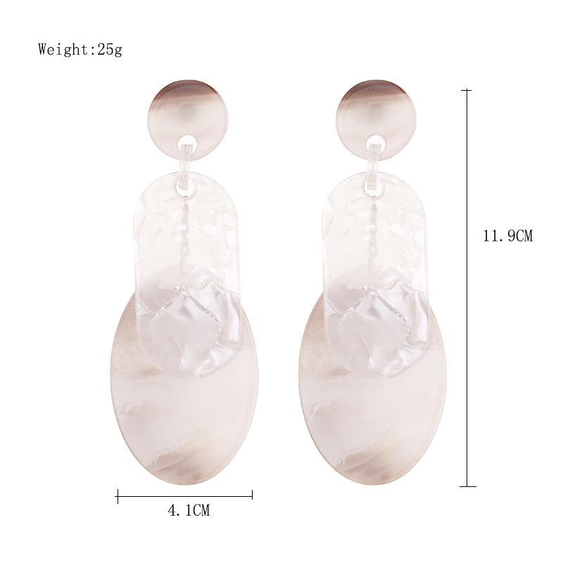 Европейские и американские преувеличенные овальные серьги для женщин, корейская версия, многослойные геометрические акриловые серьги с леопардовым принтом