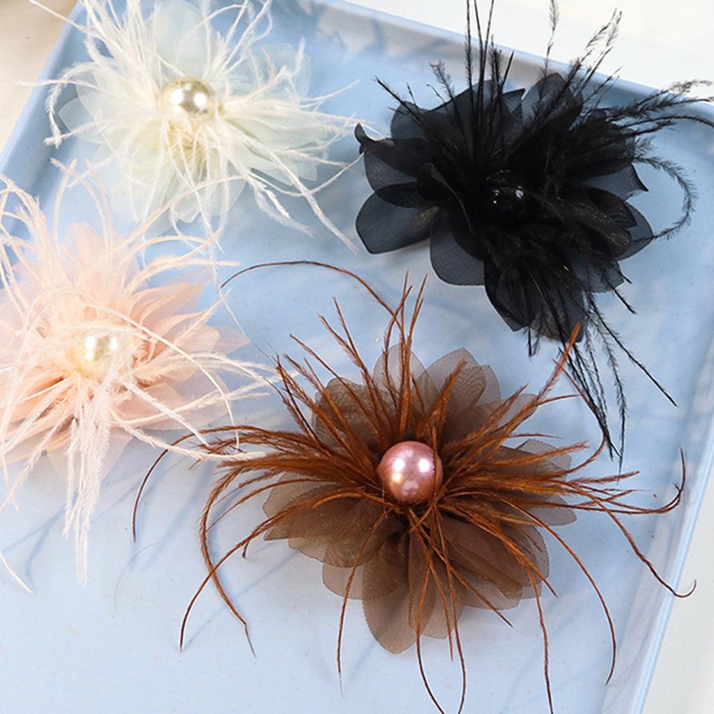Pearls Flower Artistic Applique for Hair Clip Clothes Hat Sewing Brooch DIY Scarf Wedding Dress Decors Accessories