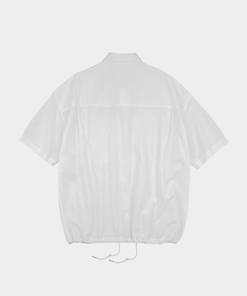 LETTERCOMO Airy Oversized Tencel Short Sleeve Shirt Ivory