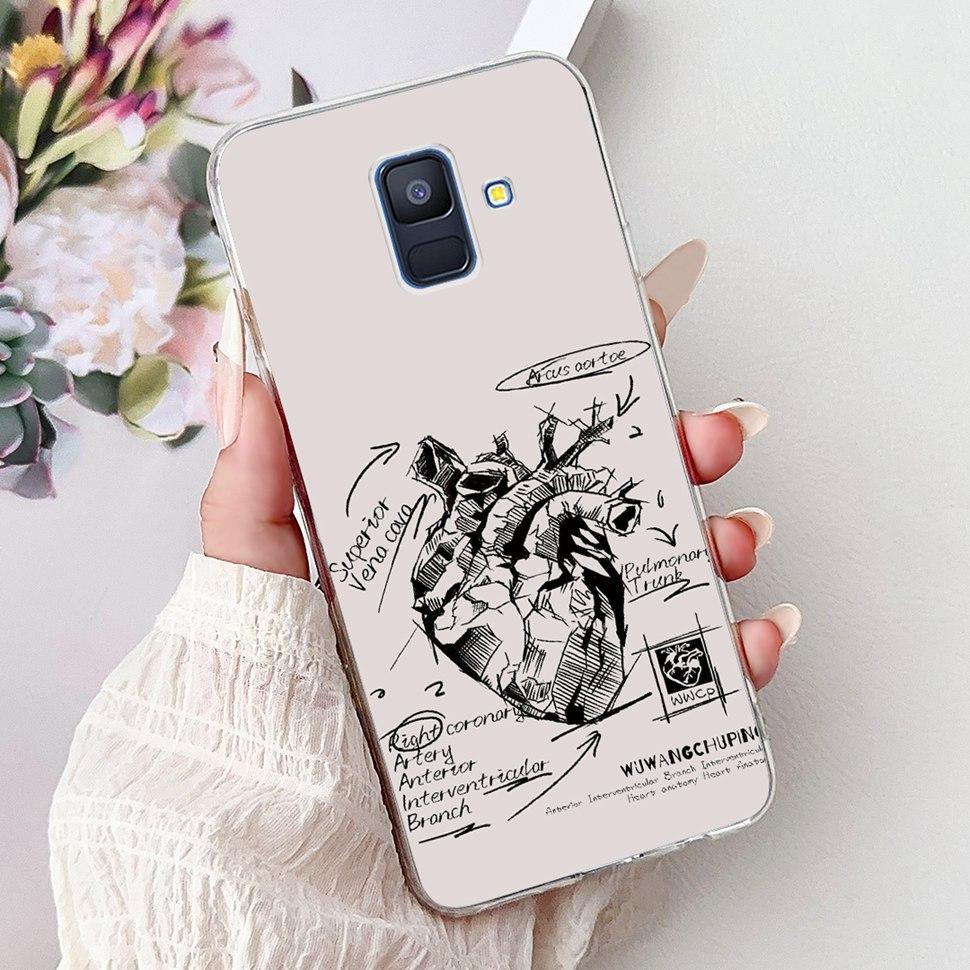 Чехол для Samsung Galaxy A6 2018 Роскошный Расписной Чехол Мягкий Силиконовый Чехол для Телефона Для Samsung A 6 A6 GalaxyA6 2018 Задняя Крышка Coque