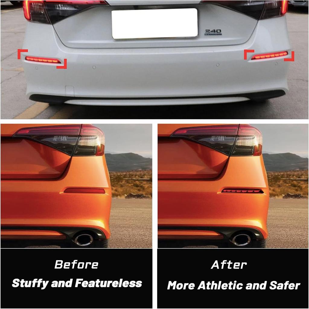 Светодиодный задний противотуманный фонарь для Honda Civic 2025-2025, Plug & Play Стоп-сигнал, Габаритный огонь, Указатель поворота