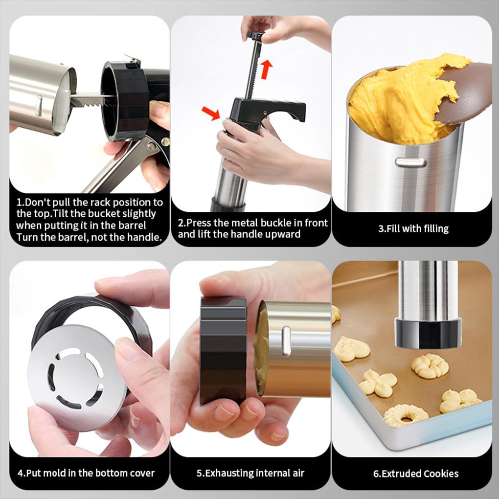 Cookie Maker For Baking With Food-Grade Stainless Steel Electric Cookie Press Gun Cookie Presses