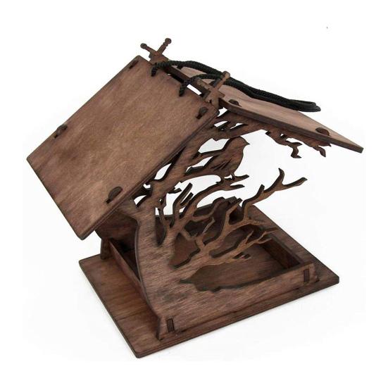 1 комплект, деревянная кормушка для птиц, изысканная прочная конструкция, деревянная сборная форма дома, кормушка для птиц и фруктов для сада