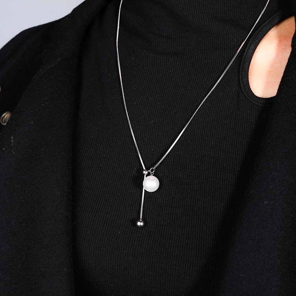 Элегантное длинное ожерелье-цепочка для свитера: Осенне-зимний шикарный кулон для женщин