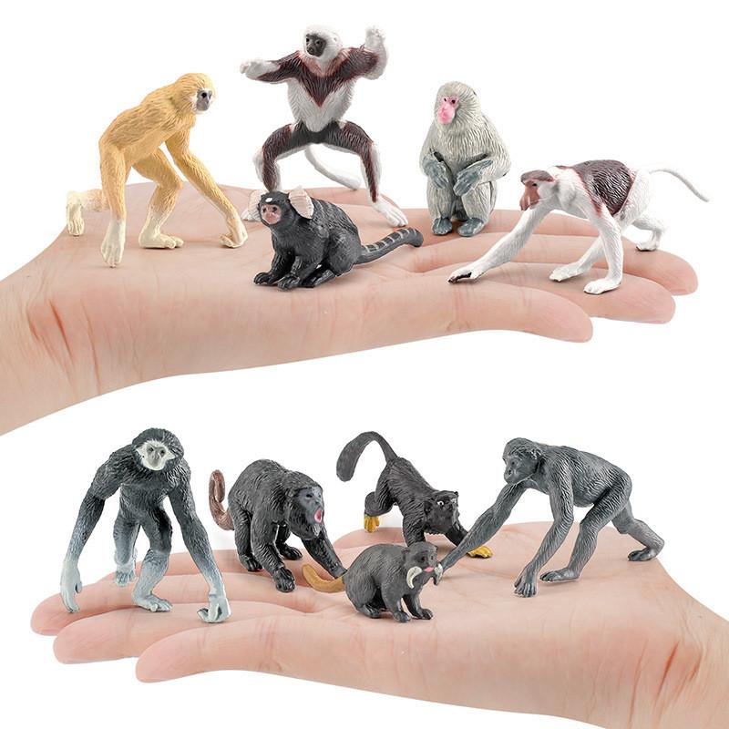 Detailed Pvc Primate Figurine Collection Including Lifesize Monkeys And Lemurs For Display