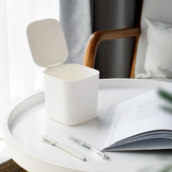 Мини Настольное Мусорное Ведро Маленькое Мусорное Ведро для Столешницы с Крышкой Крошечное Мусорное Ведро Мусорка для Офисного Стола Туалетного Столика Прикроватной Тумбочки