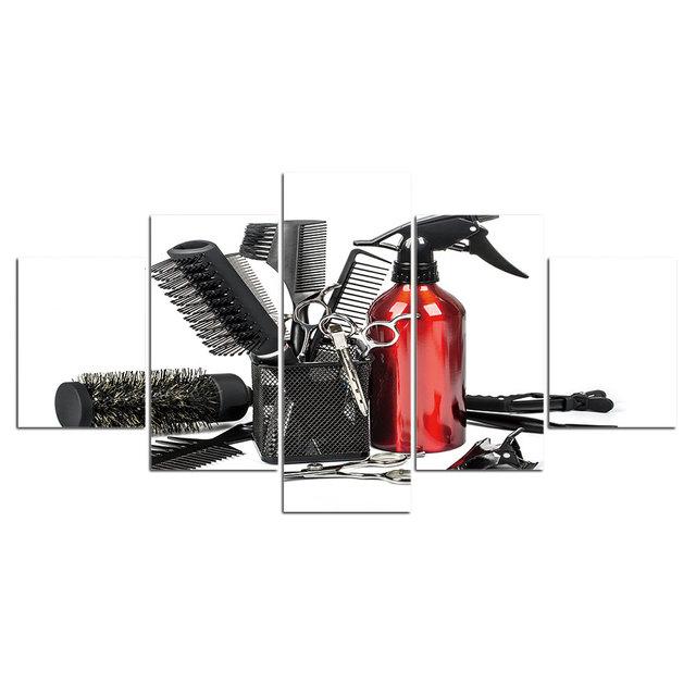 Без рамки 5 шт., модная парикмахерская, стрижка, HD настенное искусство, холст, постеры, картины, домашний декор для гостиной