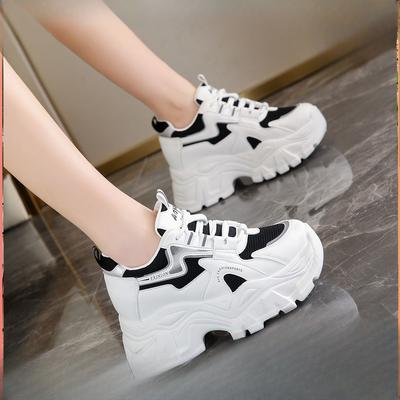 Маленькая обувь, увеличивающая рост, Детские новые летние тонкие дышащие белые туфли на толстой подошве, Тонкие и высокие кроссовки для папы