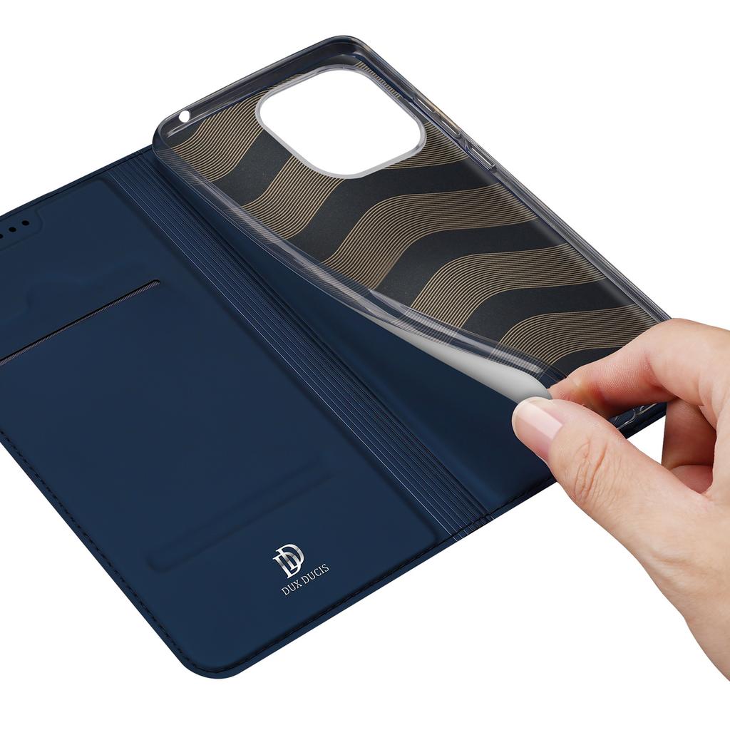 Dux Ducis Skin Pro Flip Wallet Case for Xiaomi Redmi 11A / Poco C55 / Redmi 12C - Blue Cover with Stand & Card Holder