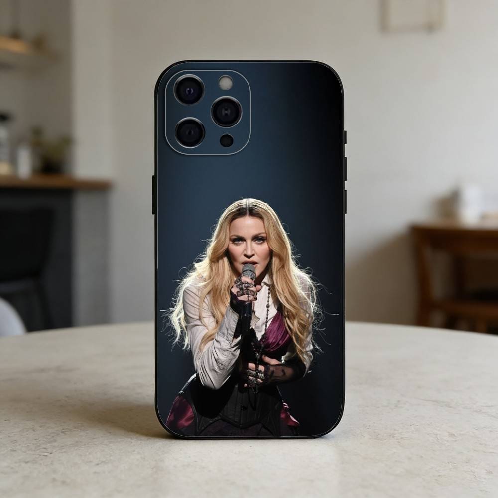 Singer M-Madonna Phone Case For iPhone 17,16,15,14,13,12,11 Plus,Pro,Max,Mini Silicone black Soft Cover