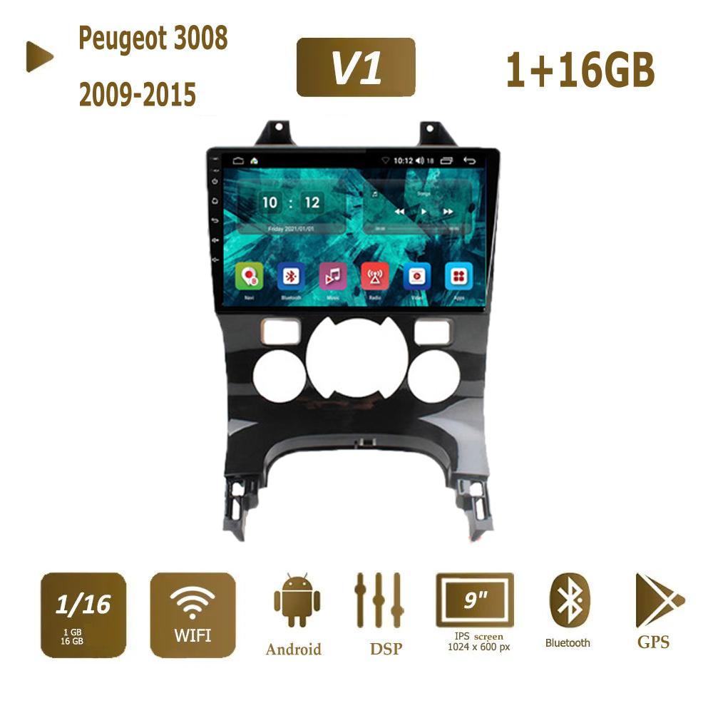 Android 2 Din Car Multimedia Player For Peugeot 3008 2009-2015 Head Unit Stereo Carplay GPS Navigation BT WIFI