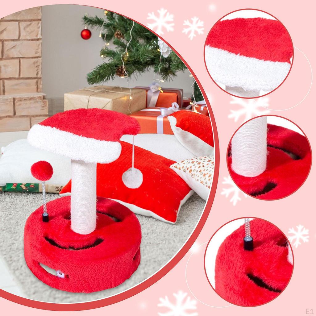 Рождественская когтеточка для кошек, интерактивная игрушка для питомцев, дерево для царапания и отдыха для домашних кошек