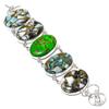 Copper Green Turquoise Gemstone Handmade 925 Sterling Silver Bracelet 7-8" z5Y77
