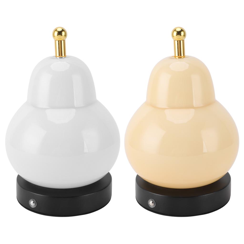 Pear Gourd Table Lamp Touch Control Stepless Dimmable 3 Light Modes Cordless Rechargeable Desk Lamp
