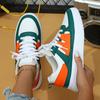 Large Size 35-44 Fashion Mixed Color Leather Splicing WOMEN'S Platform Casual Sneakers Sports Style Unisex Couple Running Shoes