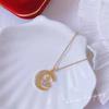 Ожерелье из титановой стали с подвеской в виде луны и планеты, женский премиальный дизайн, персонализированное универсальное ожерелье с подвеской из циркония