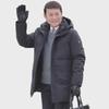 Мужская зимняя куртка с капюшоном 2024 года — средней длины, плотная и теплая для людей среднего и пожилого возраста