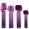 16Pcs Purple 304 Stainless Steel Mirror Polished Tableware Cutlery Set Knives Fork Coffee Spoons Dinnerware Set Party Kitchen Silverware Set