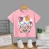 Детская летняя футболка из 100% полиэстера с изображением кота и молока для маленьких девочек, хлопковая футболка Harajuku для мальчиков и девочек, хлопковая футболка