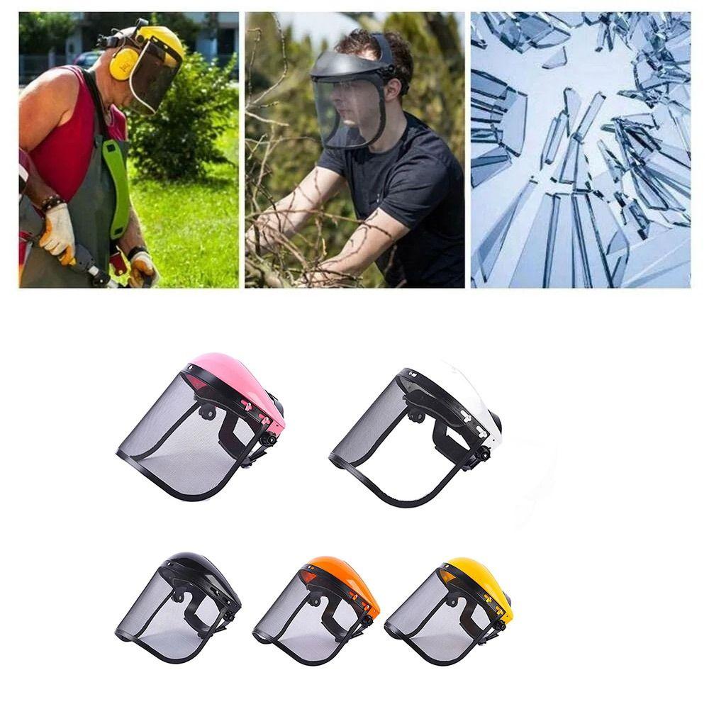 С защитным шлемом для триммера с сеткой для защиты лица, защитным шлемом для сада с сеткой, дышащей садовой маской для лесного хозяйства