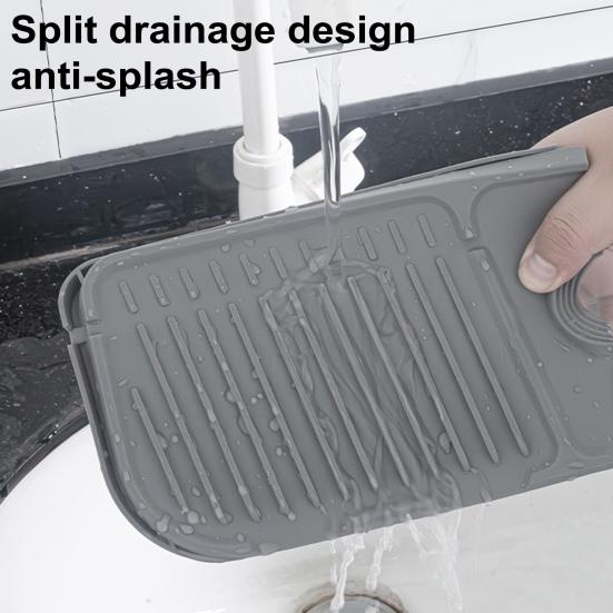 Силиконовый коврик для крана, обернутый вокруг смесителя, защита от брызг, сухая сушилка для кухни, ванной комнаты, столешницы, складной поддон для слива, многоцелевая раковина