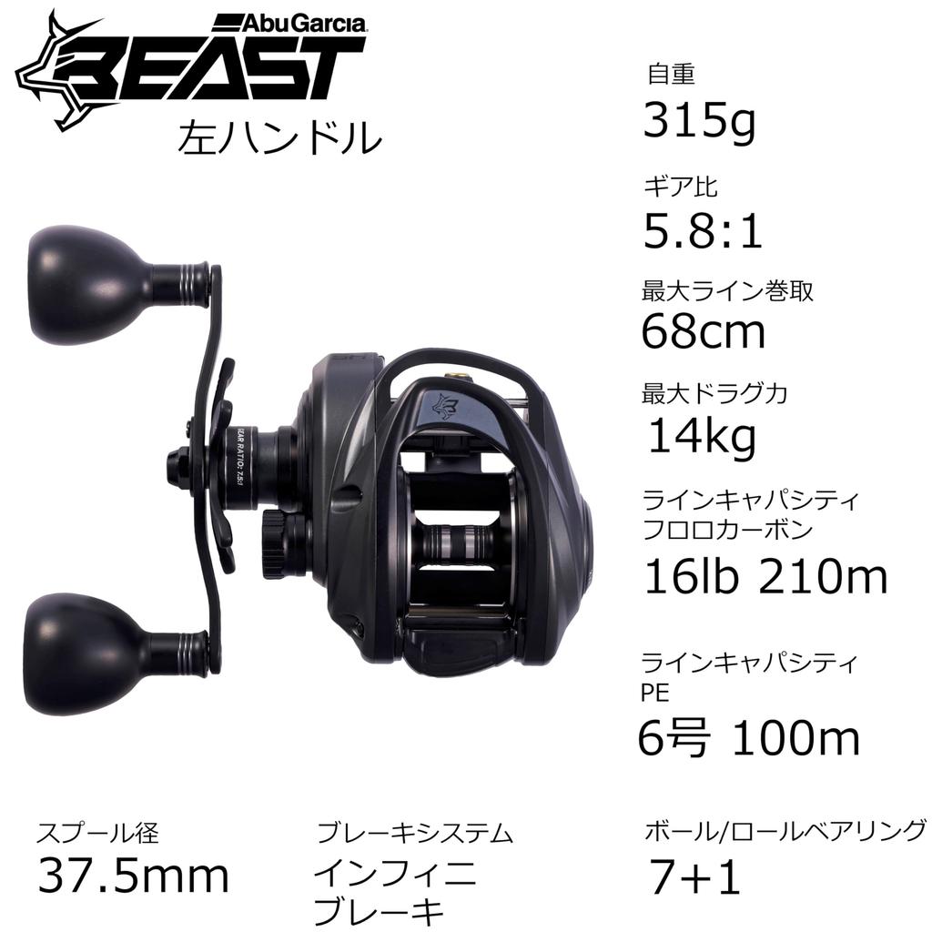 Abu Garcia Beast LP Beast 300 Кастинговая Низкопрофильная Катушка для Монстров и Крупной Дичи Леворучная, Профиль, Бас, Морская Вода, Рыба,