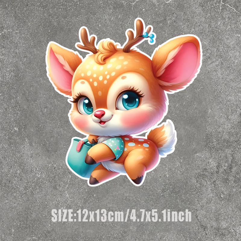 Красивые и милые наклейки на автомобиль Sika Deer, самоклеящиеся водонепроницаемые наклейки, блокирующие царапины, используются для автомобиля, ноутбука, мотоцикла, фургона, автофургона