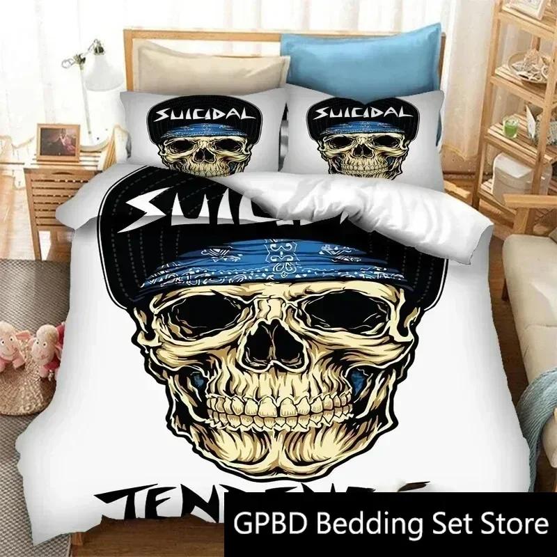 3D Print Suicidal Band Tendencies Bedding Set Double Twin King Duvet Cover Comforter Pillowcase Boys Girls Adults Bedroom