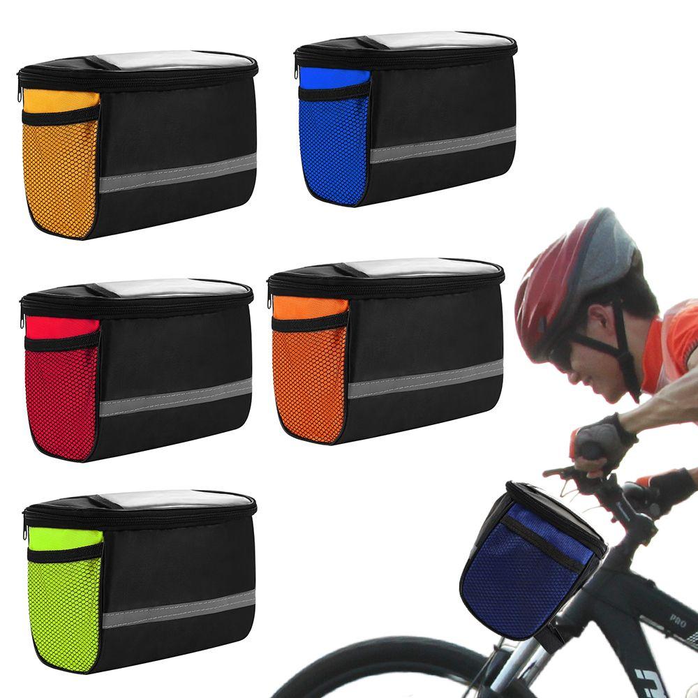 Sports Reflective Bike Pouch Bike Handlebar Bag Front Tube Basket Bicycle Bag Pannier